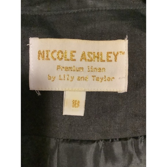 Vintage Nicole Ashley by Lily and Taylor Linen Embellished 3/4 Sleeve Jacket 18 - Picture 8 of 8